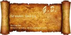 Gresko Dolli névjegykártya